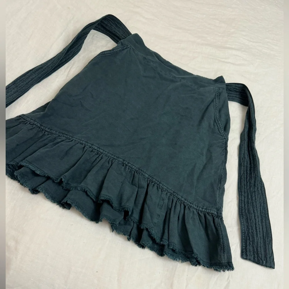 ANTHROPOLOGIE Pilcro Amora Ruffled Mini Skirt In Teal Blue Size XS Beach Coast - Picture 11 of 16